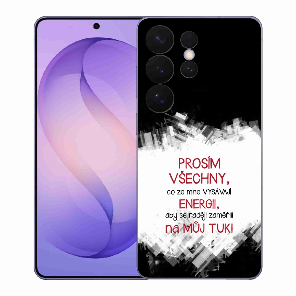 Gelový kryt mmCase na Samsung Galaxy S26 Ultra - vtipný text 1 červený