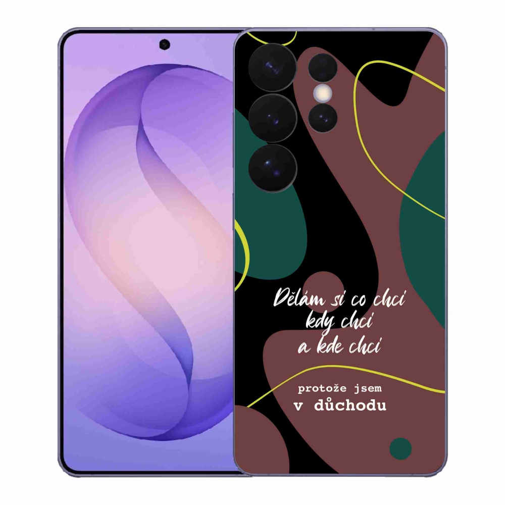 Gelový kryt mmCase na Samsung Galaxy S26 Ultra - vtipný text 10 černé pozadí