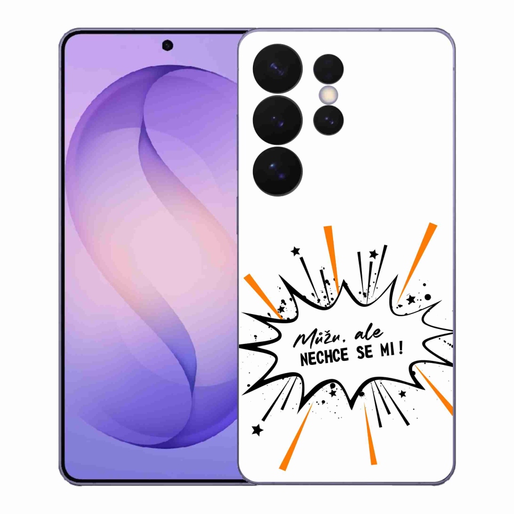 Gelový kryt mmCase na Samsung Galaxy S26 Ultra - vtipný text 11 bílé pozadí