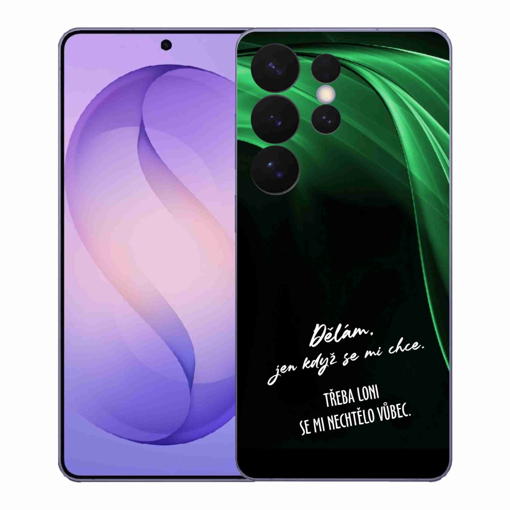 Gelový kryt mmCase na Samsung Galaxy S26 Ultra - vtipný text 12 černé pozadí