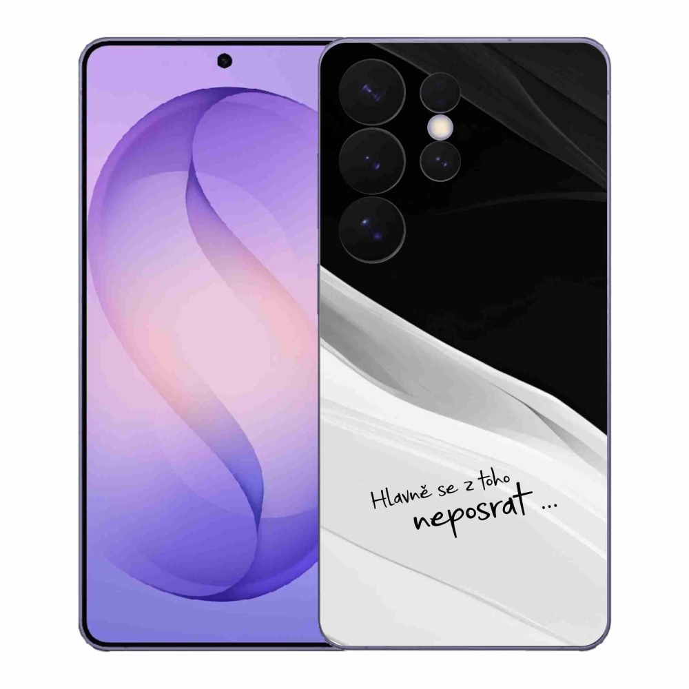 Gelový kryt mmCase na Samsung Galaxy S26 Ultra - vtipný text 13 bíločerné pozadí