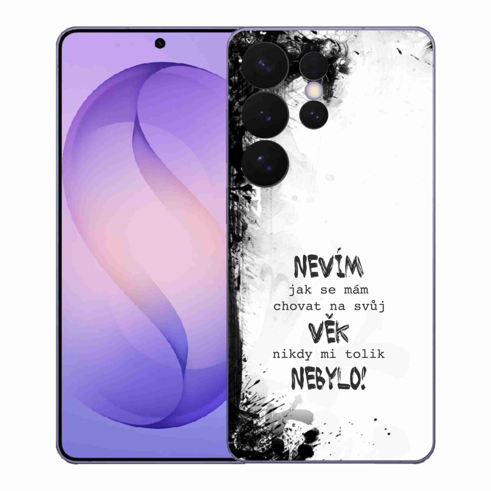 Gelový kryt mmCase na Samsung Galaxy S26 Ultra - vtipný text 14 bílé pozadí