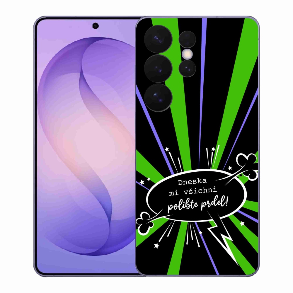 Gelový kryt mmCase na Samsung Galaxy S26 Ultra - vtipný text 15 černé pozadí