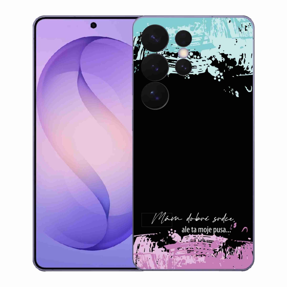 Gelový kryt mmCase na Samsung Galaxy S26 Ultra - vtipný text 3 černé pozadí