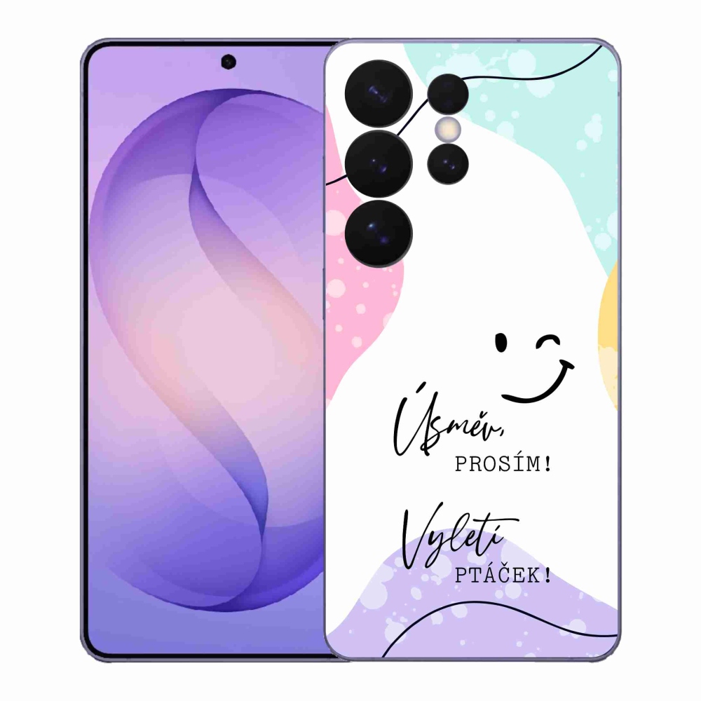 Gelový kryt mmCase na Samsung Galaxy S26 Ultra - vtipný text 4 bílé pozadí