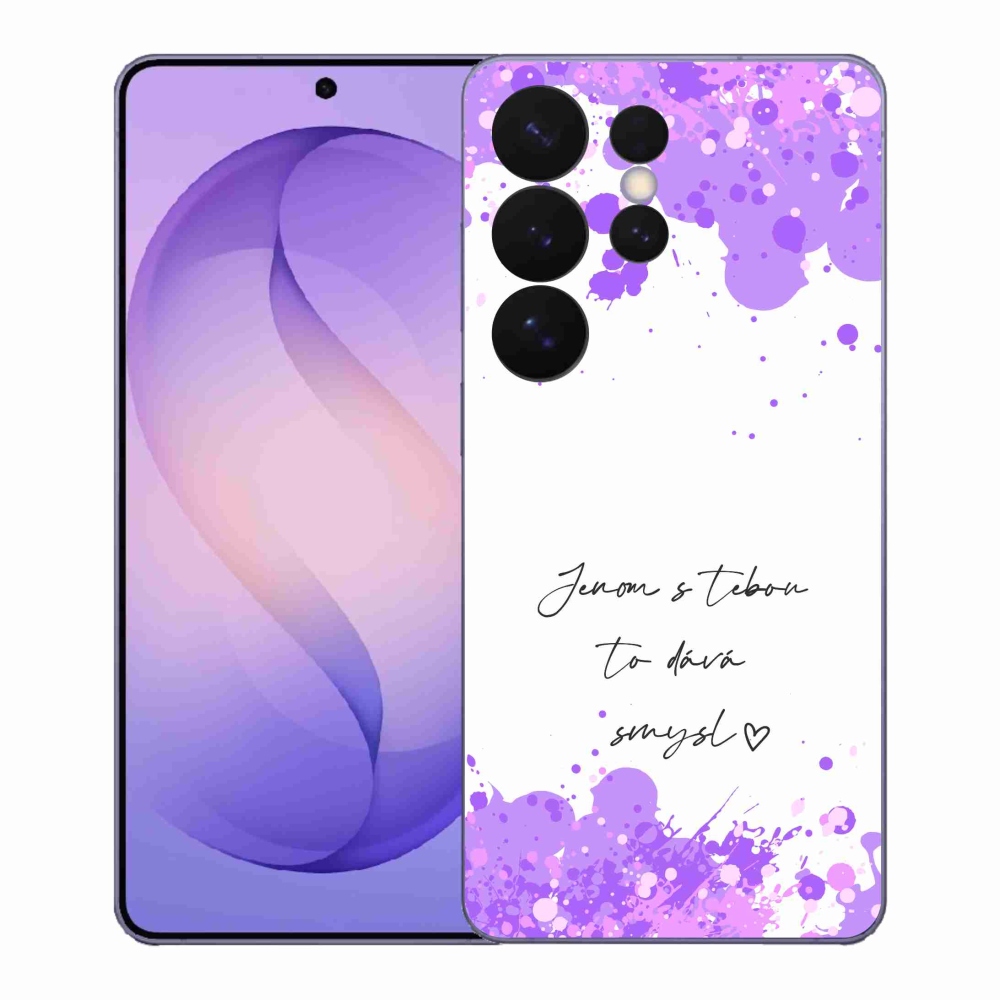 Gelový kryt mmCase na Samsung Galaxy S26 Ultra - zamilovaný text bílé pozadí