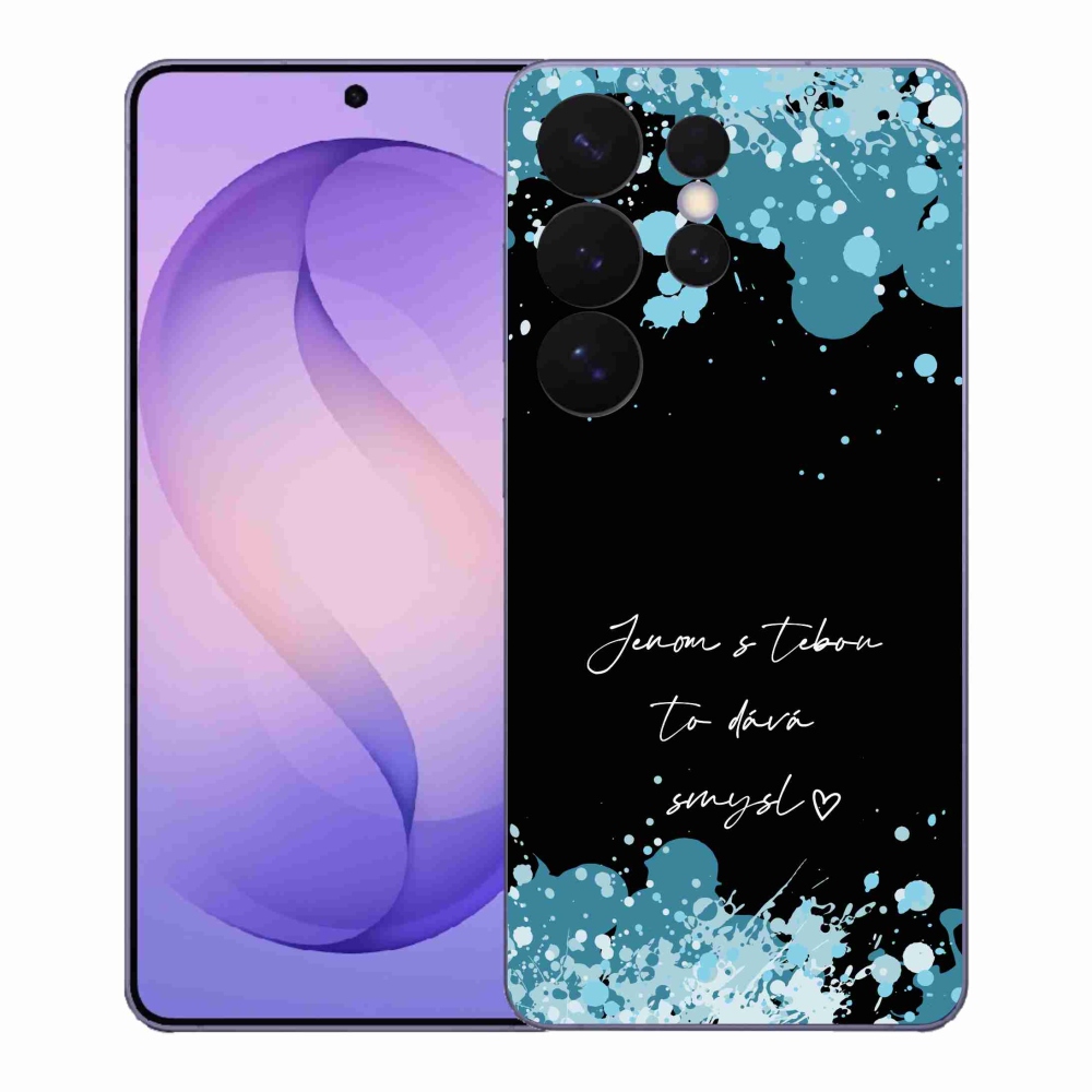 Gelový kryt mmCase na Samsung Galaxy S26 Ultra - zamilovaný text černé pozadí