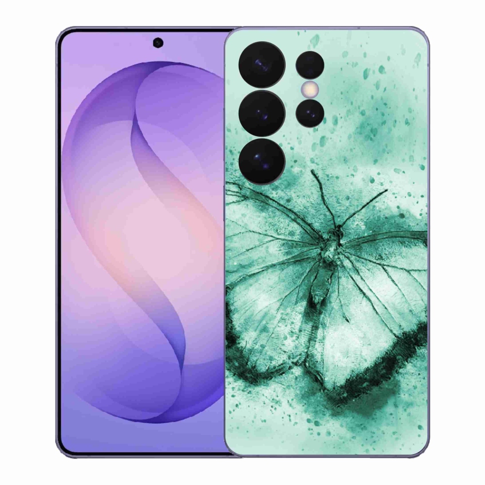 Gelový kryt mmCase na Samsung Galaxy S26 Ultra - zelený motýl
