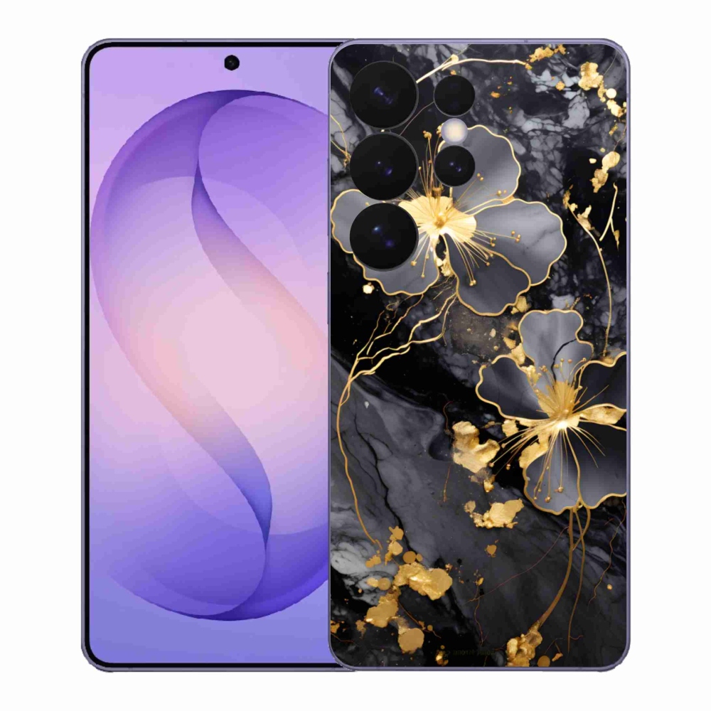 Gelový kryt mmCase na Samsung Galaxy S26 Ultra - zlaté květy