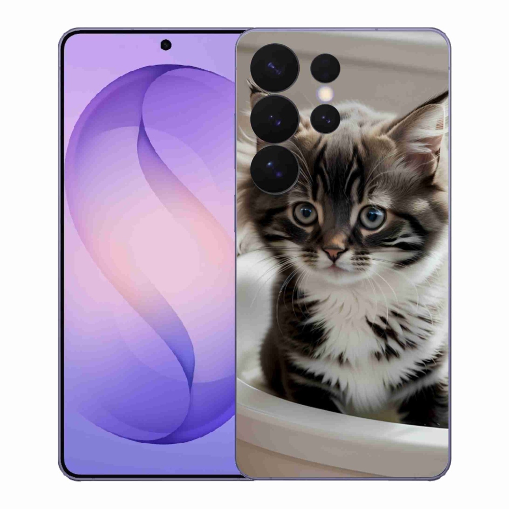 Gelový kryt mmCase na Samsung Galaxy S26 Ultra - zvědavé kotě