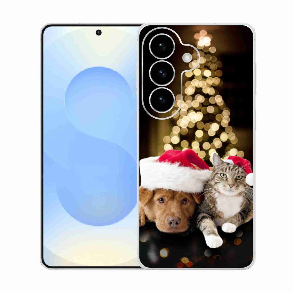 Gelový kryt mmCase na Samsung Galaxy S26  - vánoční pes a kočka