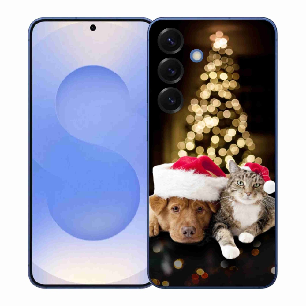 Gelový kryt mmCase na Samsung Galaxy S26+ - vánoční pes a kočka
