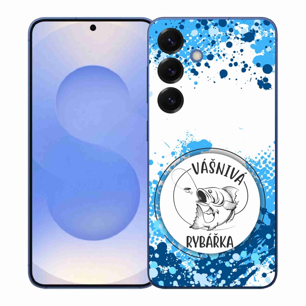 Gelový kryt mmCase na Samsung Galaxy S26+ - vášnivá rybářka bílé pozadí