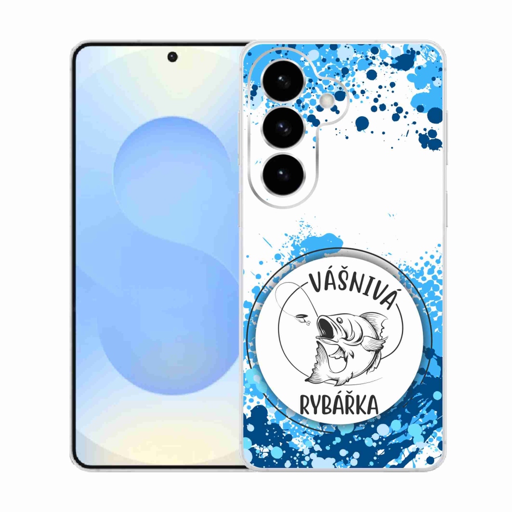 Gelový kryt mmCase na Samsung Galaxy S26  - vášnivá rybářka bílé pozadí