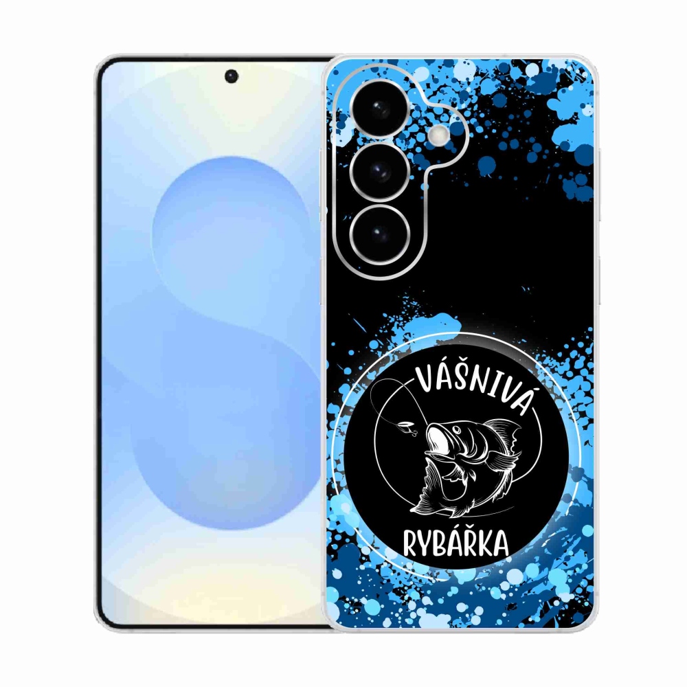 Gelový kryt mmCase na Samsung Galaxy S26  - vášnivá rybářka černé pozadí