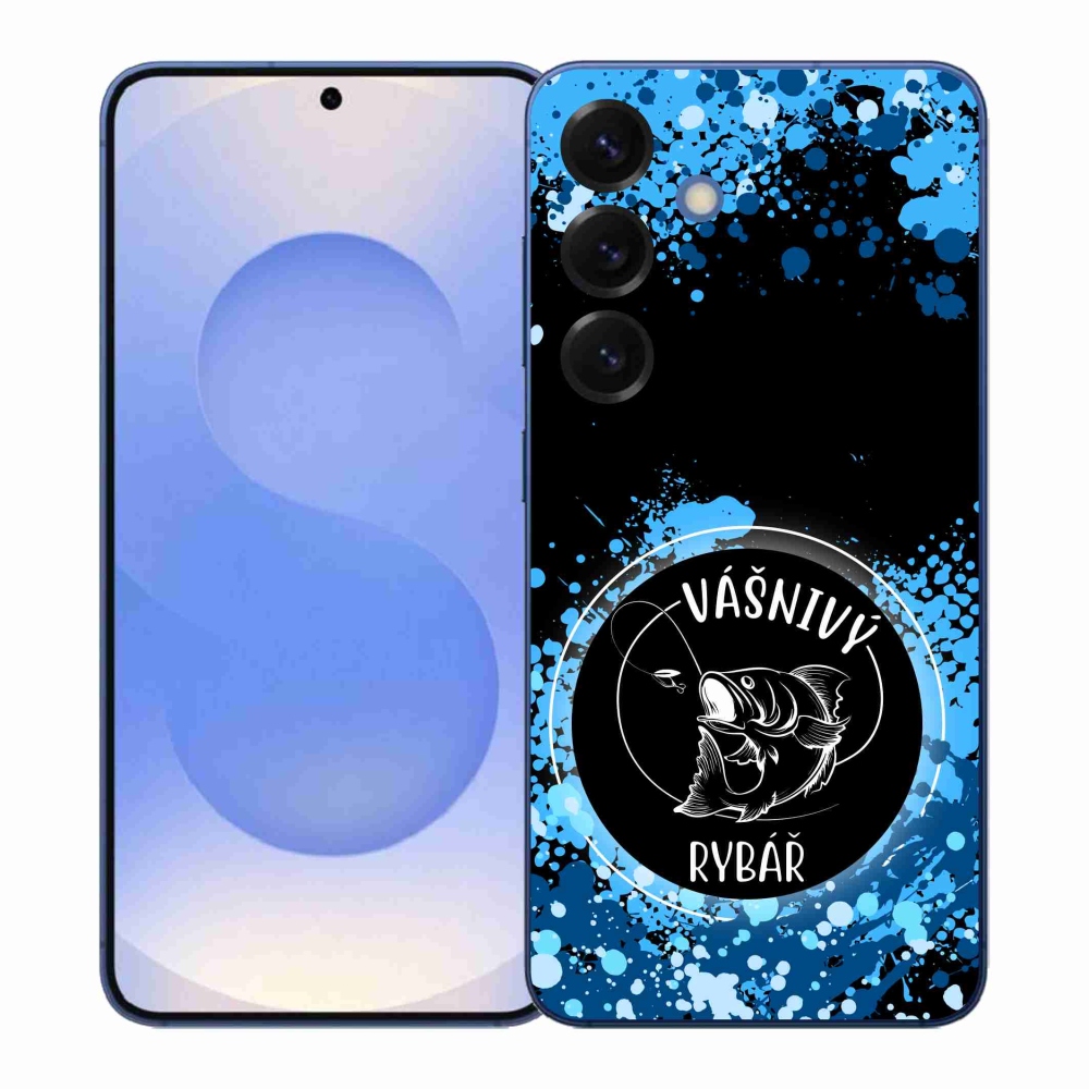 Gelový kryt mmCase na Samsung Galaxy S26+ - vášnivý rybář černé pozadí