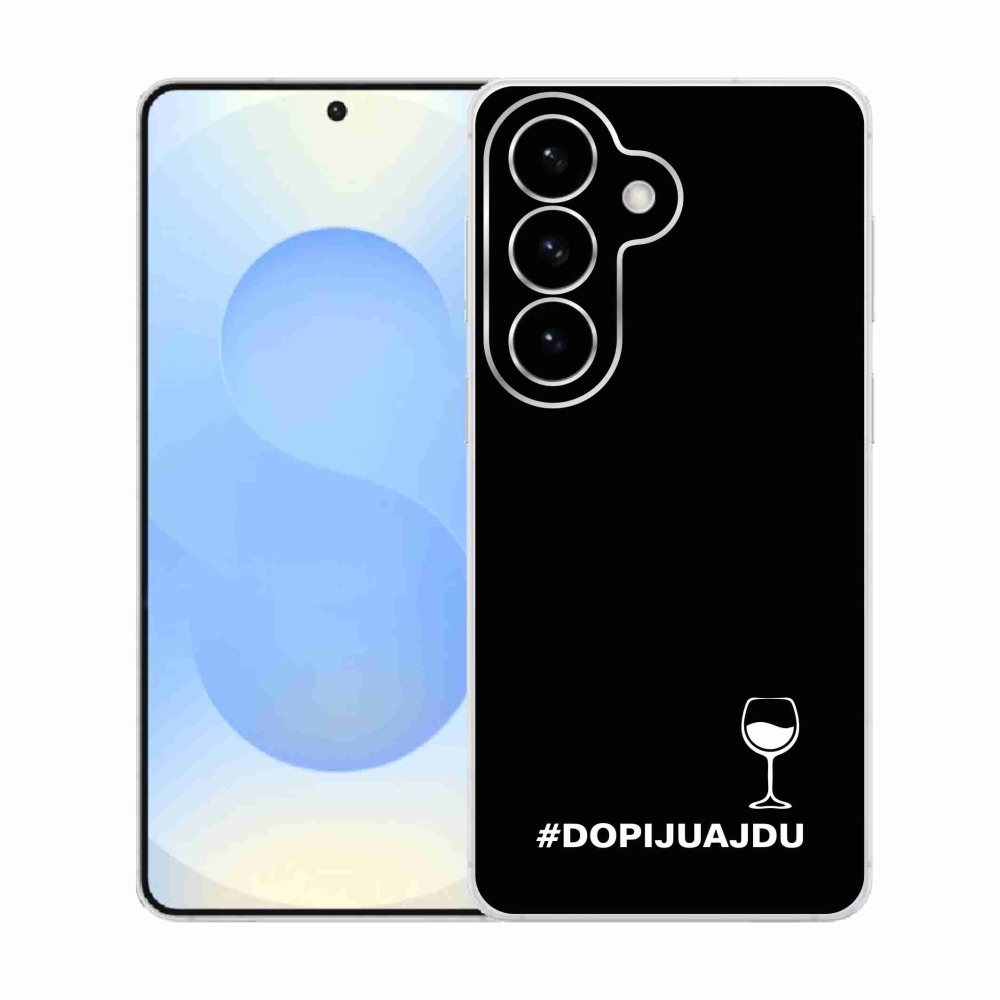 Gelový kryt mmCase na Samsung Galaxy S26  - vinný motiv černé pozadí