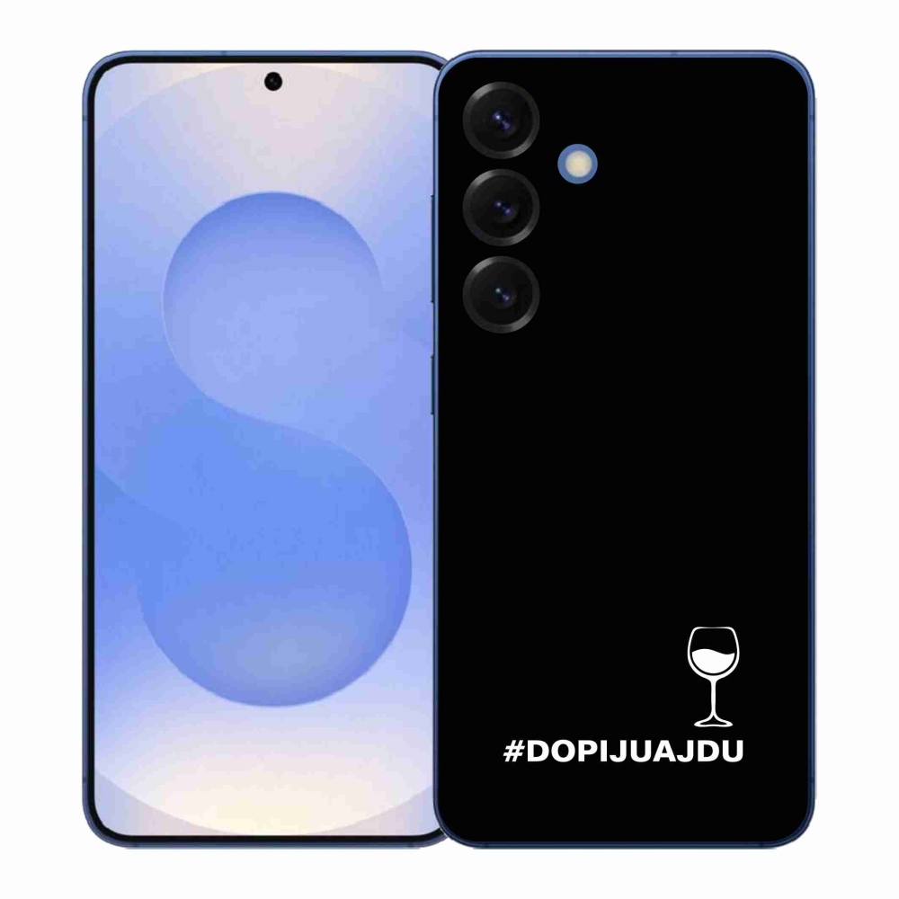 Gelový kryt mmCase na Samsung Galaxy S26+ - vinný motiv černé pozadí