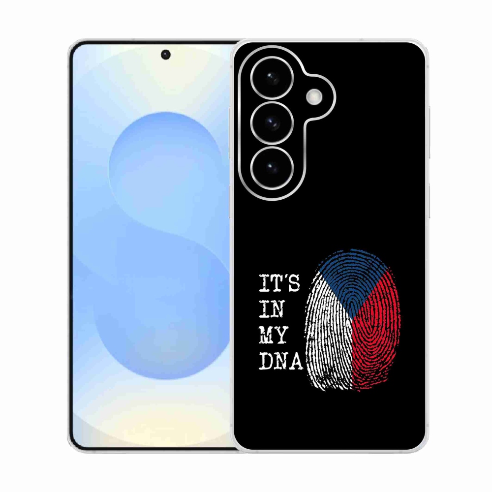 Gelový kryt mmCase na Samsung Galaxy S26  - vlajka otisk prstu černé pozadí