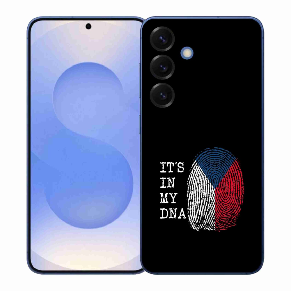 Gelový kryt mmCase na Samsung Galaxy S26+ - vlajka otisk prstu černé pozadí