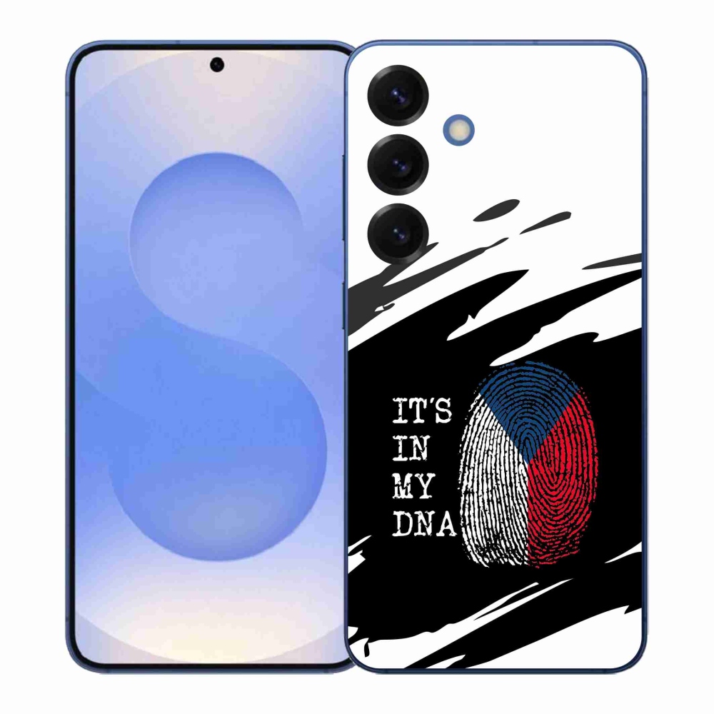 Gelový kryt mmCase na Samsung Galaxy S26+ - vlajka otisk prstu černobílé pozadí