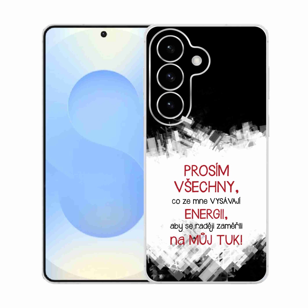 Gelový kryt mmCase na Samsung Galaxy S26  - vtipný text 1 červený