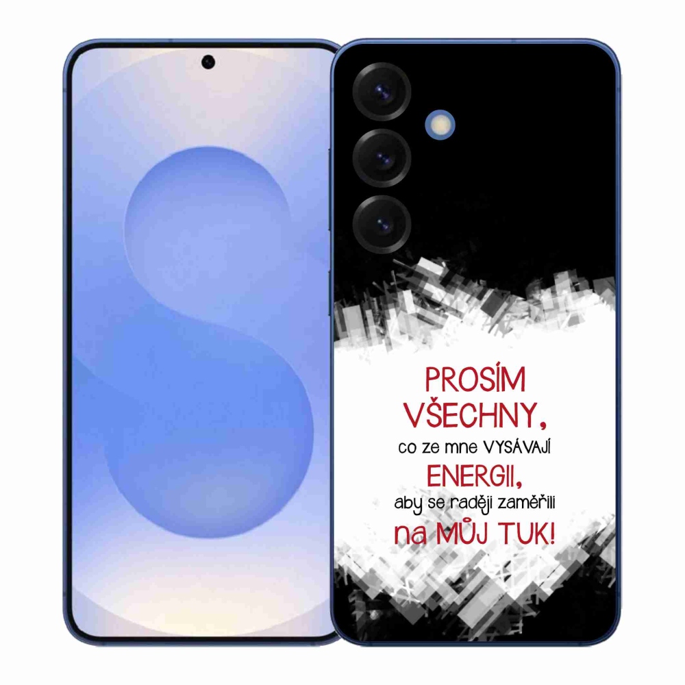 Gelový kryt mmCase na Samsung Galaxy S26+ - vtipný text 1 červený