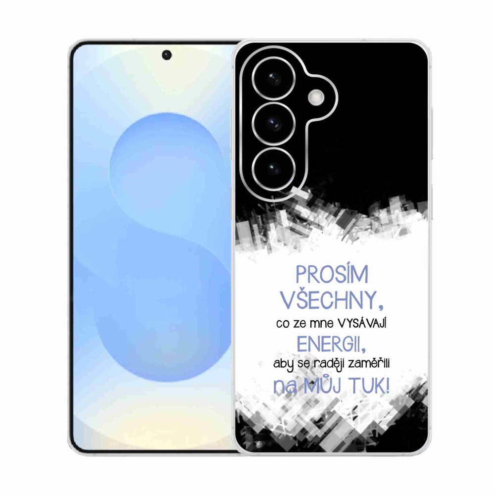 Gelový kryt mmCase na Samsung Galaxy S26  - vtipný text 1 modrý