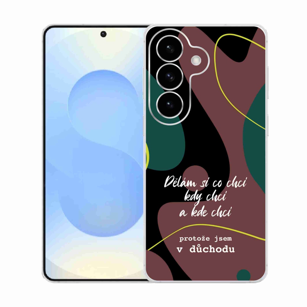 Gelový kryt mmCase na Samsung Galaxy S26  - vtipný text 10 černé pozadí