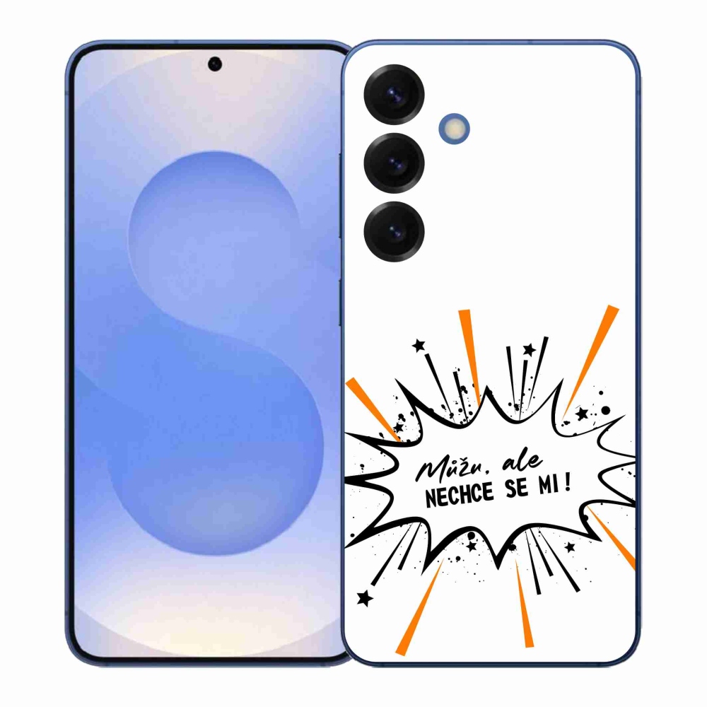 Gelový kryt mmCase na Samsung Galaxy S26+ - vtipný text 11 bílé pozadí