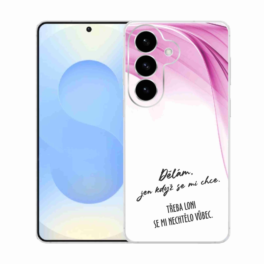 Gelový kryt mmCase na Samsung Galaxy S26  - vtipný text 12 bílé pozadí