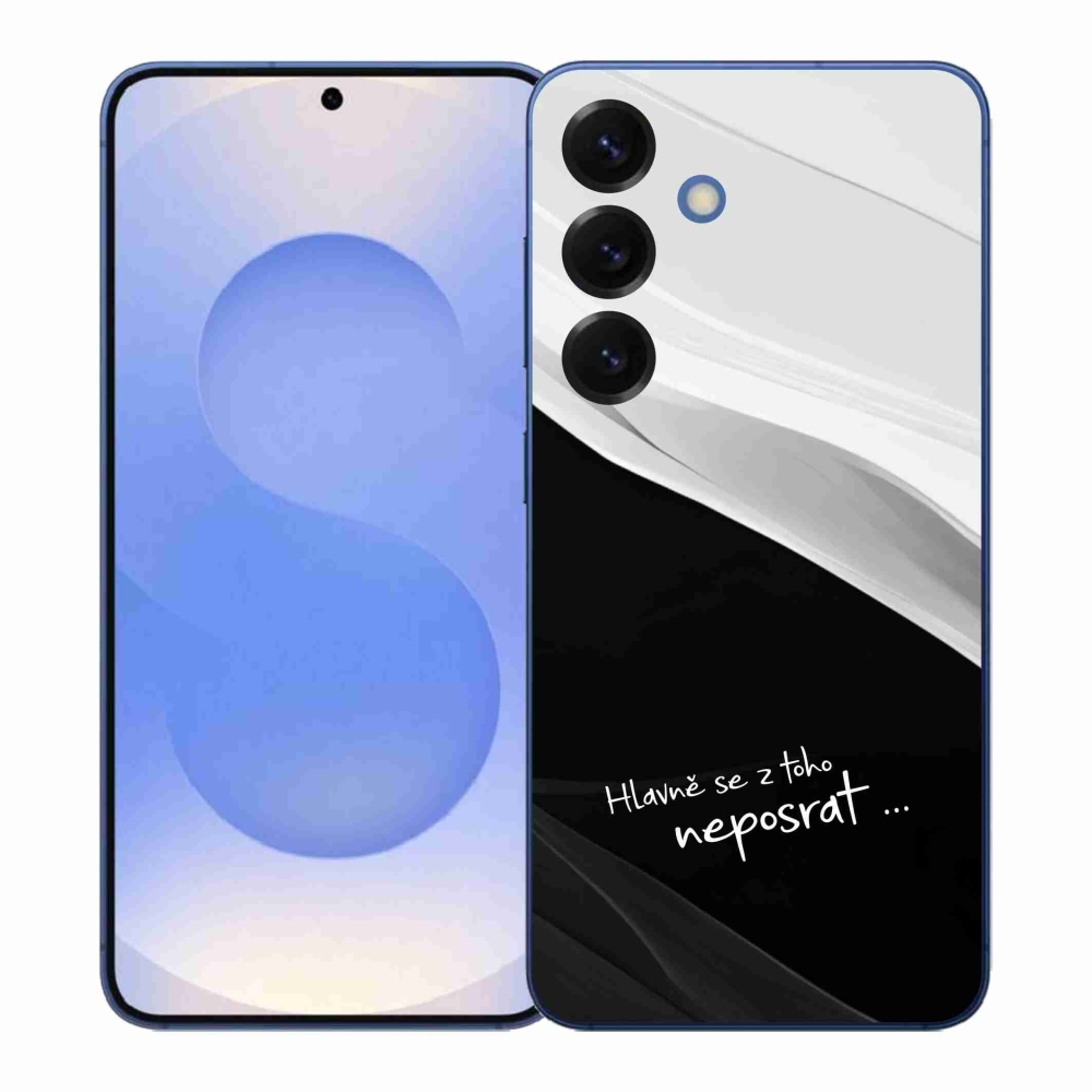 Gelový kryt mmCase na Samsung Galaxy S26+ - vtipný text 13 černobílé pozadí