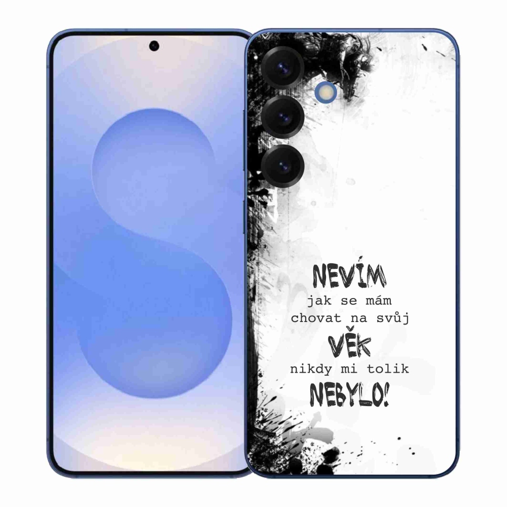 Gelový kryt mmCase na Samsung Galaxy S26+ - vtipný text 14 bílé pozadí