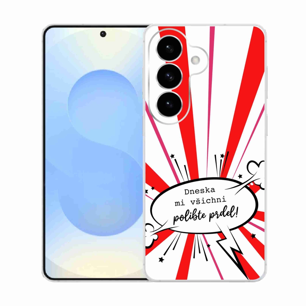 Gelový kryt mmCase na Samsung Galaxy S26  - vtipný text 15 bílé pozadí