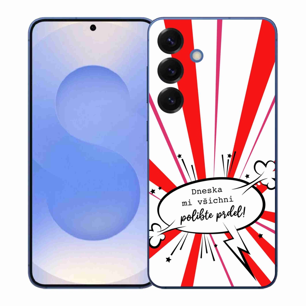 Gelový kryt mmCase na Samsung Galaxy S26+ - vtipný text 15 bílé pozadí