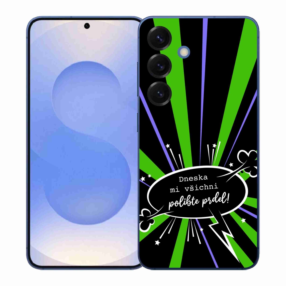 Gelový kryt mmCase na Samsung Galaxy S26+ - vtipný text 15 černé pozadí