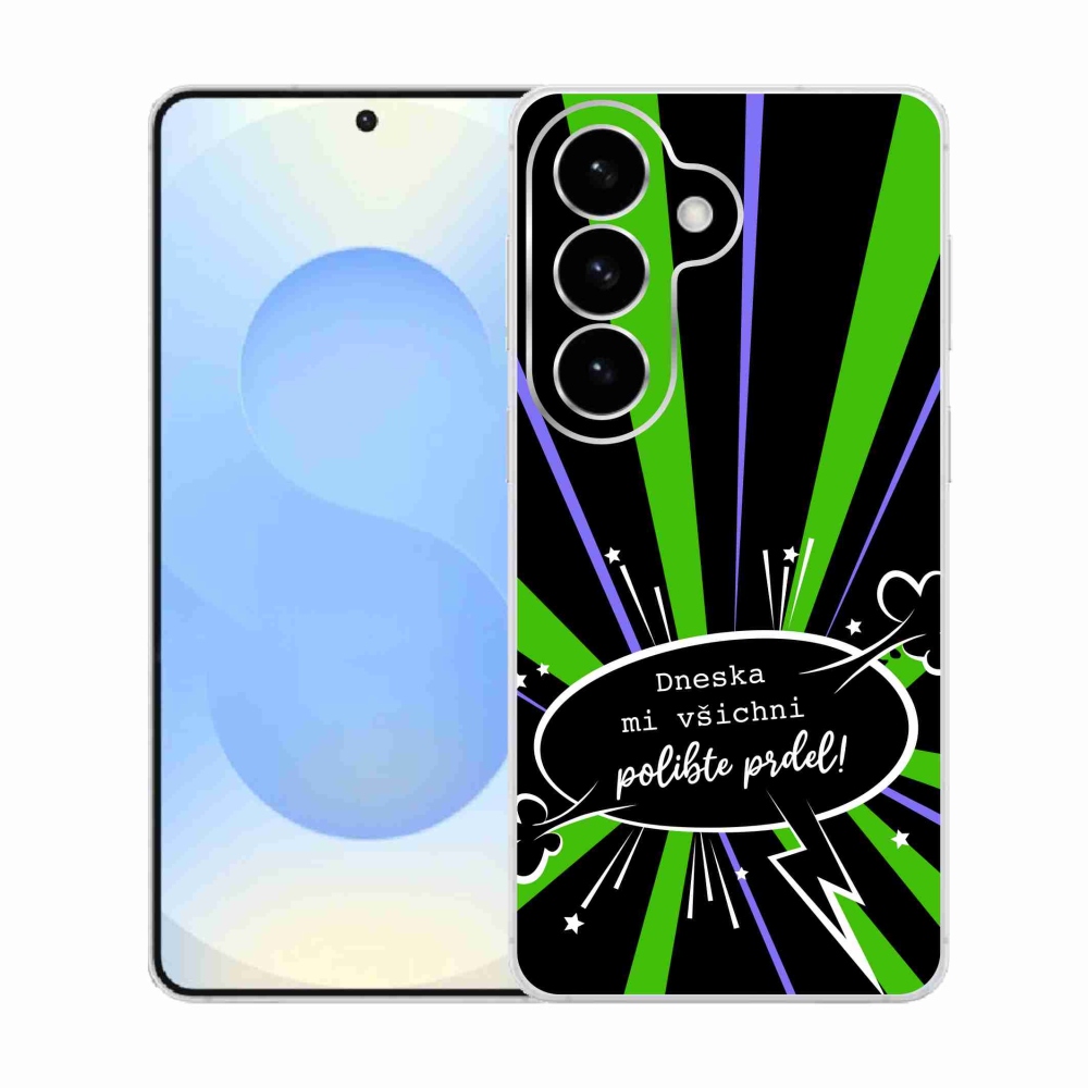 Gelový kryt mmCase na Samsung Galaxy S26  - vtipný text 15 černé pozadí