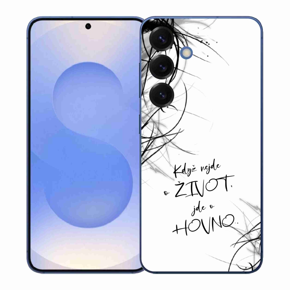 Gelový kryt mmCase na Samsung Galaxy S26+ - vtipný text 16 bílé pozadí