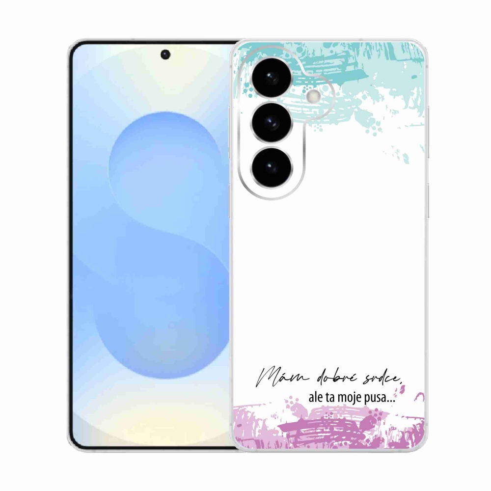 Gelový kryt mmCase na Samsung Galaxy S26  - vtipný text 3 bílé pozadí