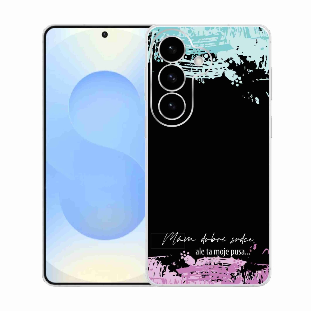 Gelový kryt mmCase na Samsung Galaxy S26  - vtipný text 3 černé pozadí