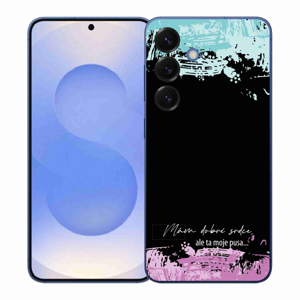 Gelový kryt mmCase na Samsung Galaxy S26+ - vtipný text 3 černé pozadí