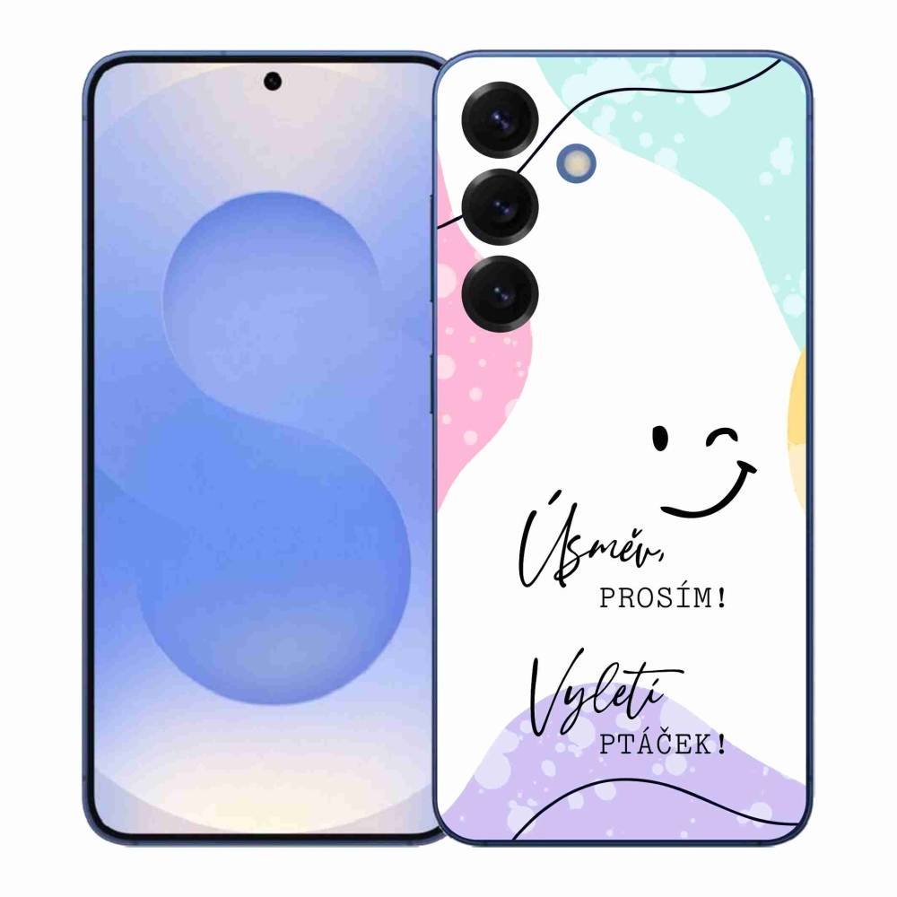 Gelový kryt mmCase na Samsung Galaxy S26+ - vtipný text 4 bílé pozadí