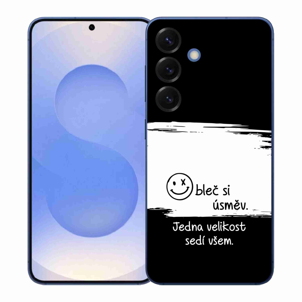 Gelový kryt mmCase na Samsung Galaxy S26+ - vtipný text 8 bíločerné pozadí