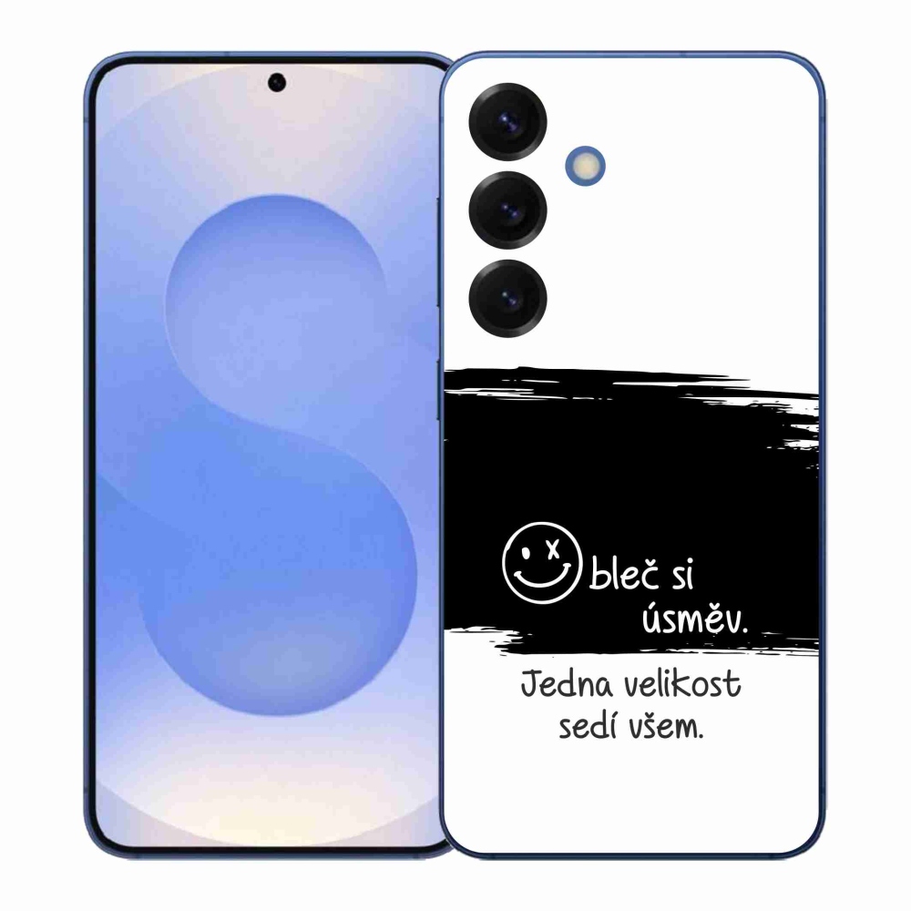 Gelový kryt mmCase na Samsung Galaxy S26+ - vtipný text 8 černobílé pozadí