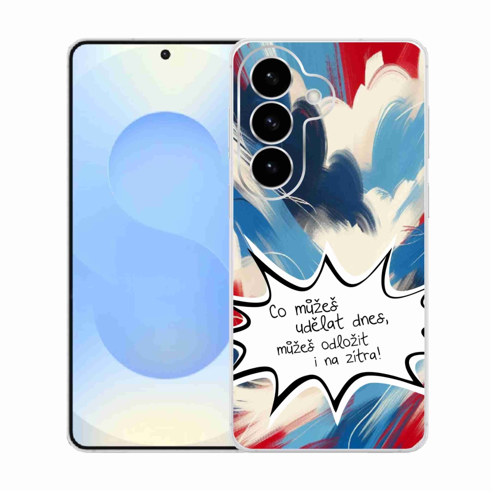 Gelový kryt mmCase na Samsung Galaxy S26  - vtipný text 9 bílé pozadí