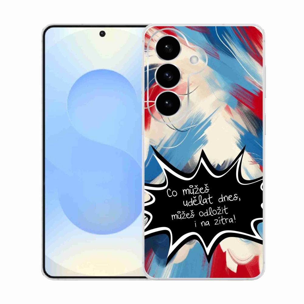 Gelový kryt mmCase na Samsung Galaxy S26  - vtipný text 9 černé pozadí