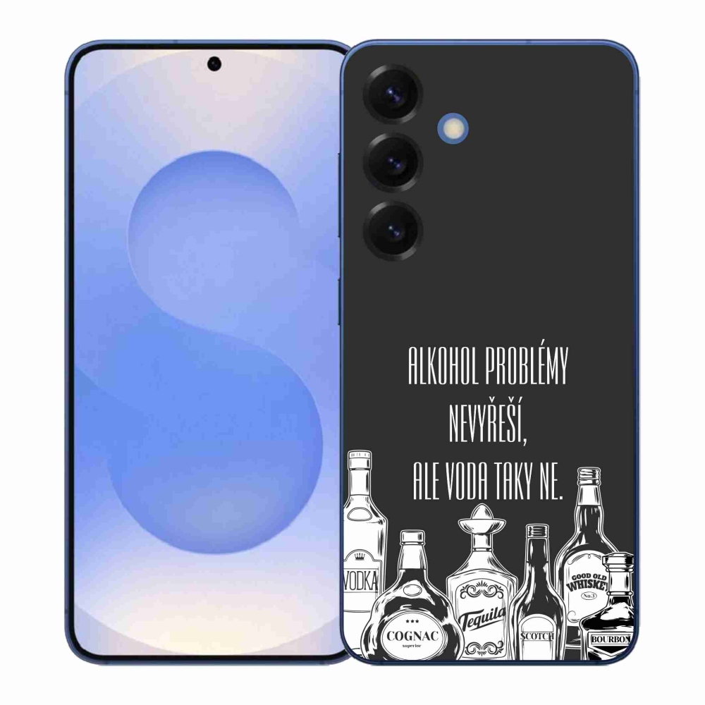 Gelový kryt mmCase na Samsung Galaxy S26+ - vtipný text černé pozadí