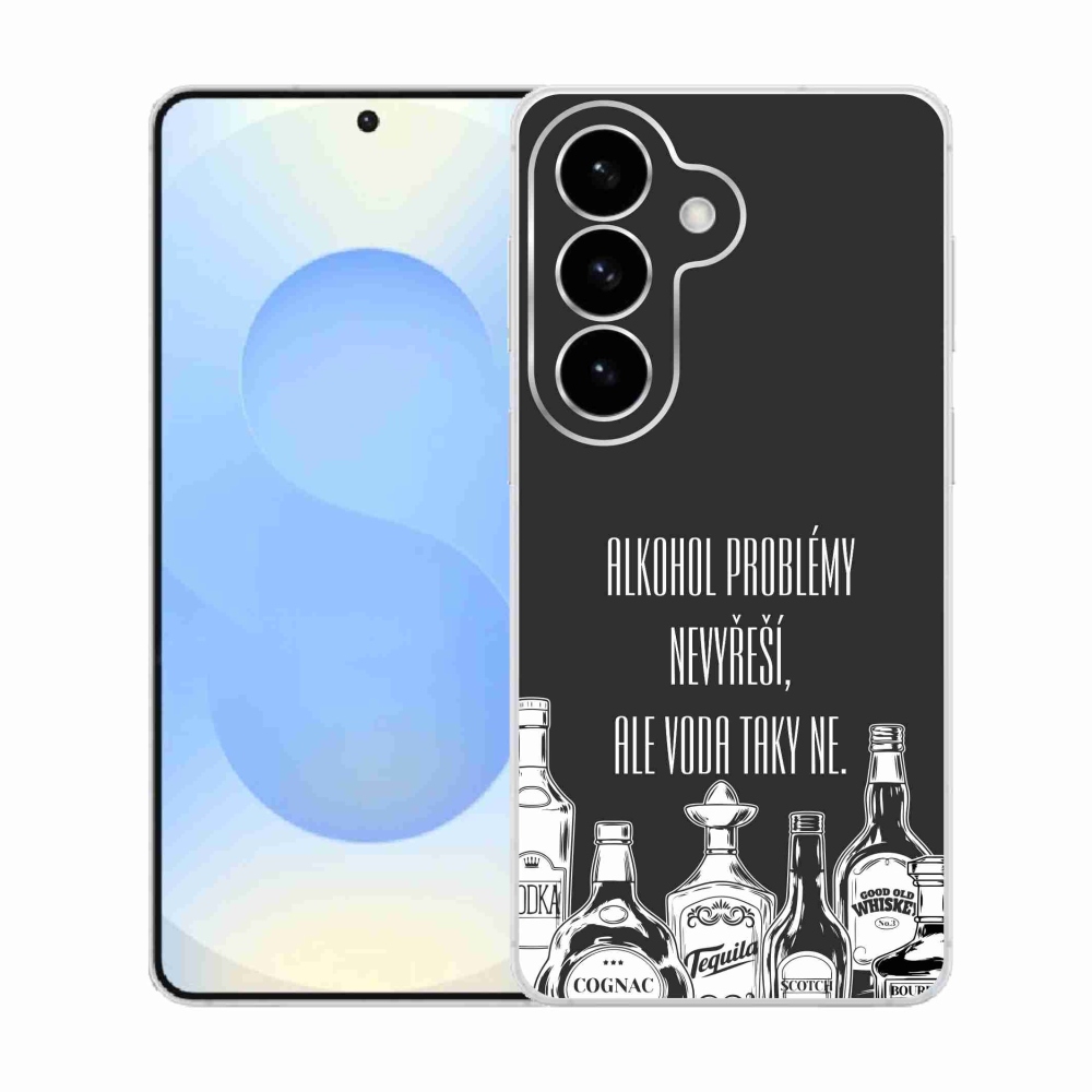 Gelový kryt mmCase na Samsung Galaxy S26  - vtipný text černé pozadí