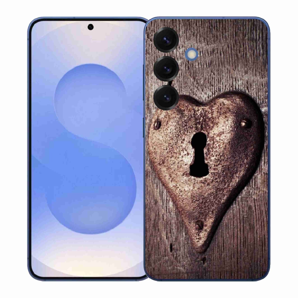 Gelový kryt mmCase na Samsung Galaxy S26+ - zámek ve tvaru srdce