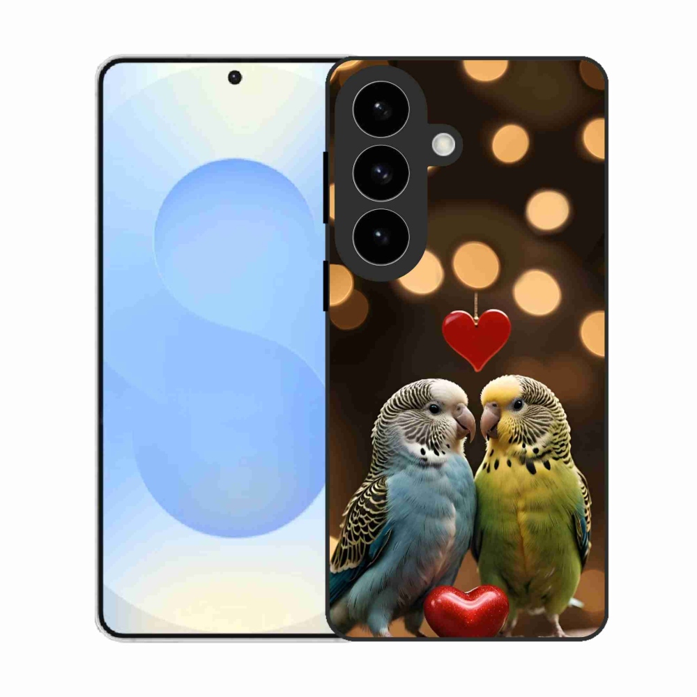 Gelový kryt mmCase na Samsung Galaxy S26 - zamilovaní papoušci